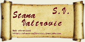 Stana Valtrović vizit kartica